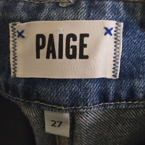 Paige Wide Leg Cropped Mid Wash High Rise Jeans Size 27 - Picture 5 of 6